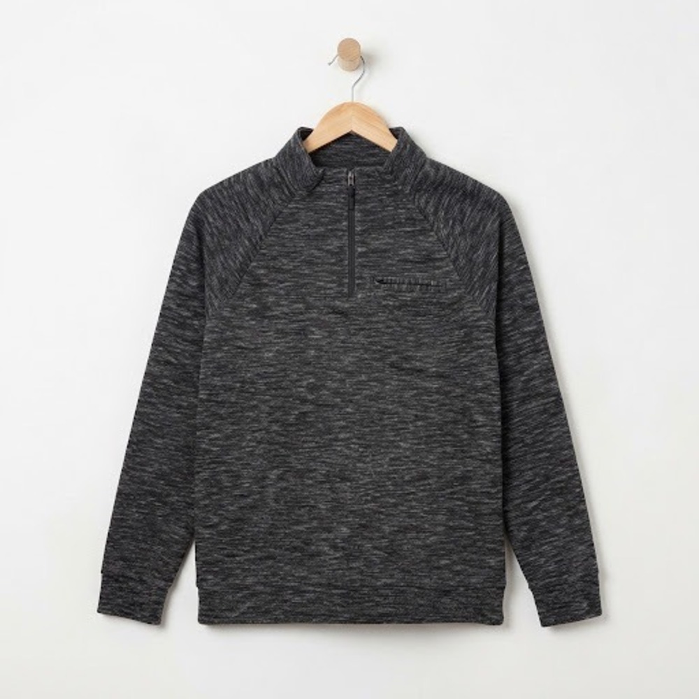 Marc Anthony Techwear Golf Minimalist 1/4 Zip Pocket Sweater Charcoal M